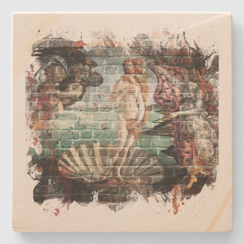 Botticelli Birth of Venus Street Art Stone Coaster