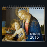 Botticelli Calendar<br><div class="desc">Botticelli Calendar 2016, Small Sandro Botticelli was one of the most gifted and creative artists of the early Renaissance movement that began in the 15th century in Florence, Italy. Botticelli combined rhythmic, graceful drawing, an un erring sense of pictorial composition, and complex subject matter in a broad range of paintings...</div>