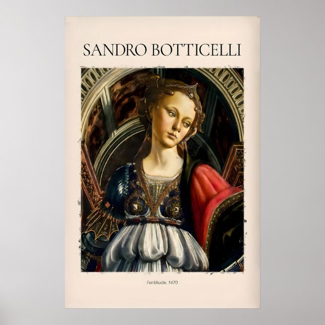 Botticelli Fortitude 1470 Allegory Virtue Art Poster (Front)