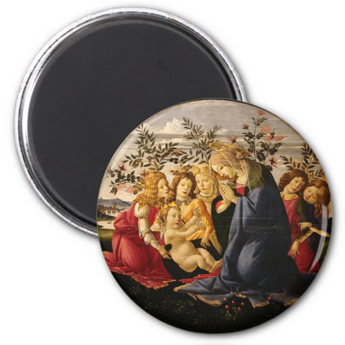 Botticelli Madonna Adoring the Child with 5 Angels Magnet