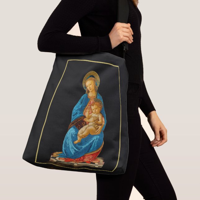 Botticelli Madonna and Child Enthroned Crossbody Bag (Close Up)
