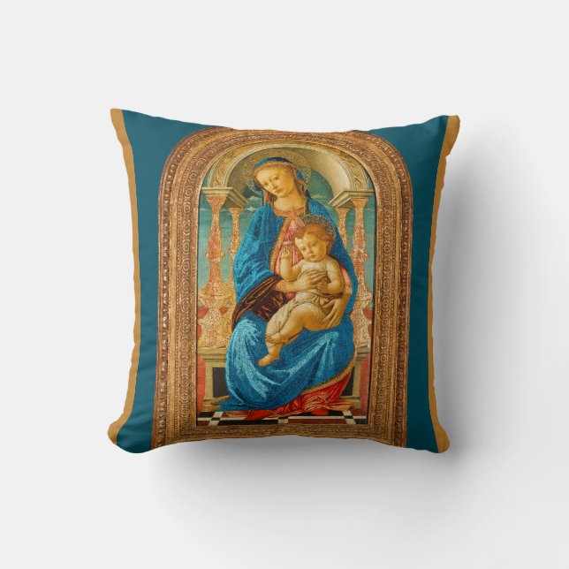 Botticelli Madonna and Child throw pillow (Front)