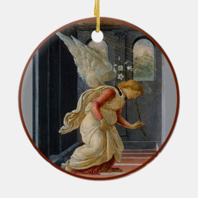 Botticelli Mary and Angel Ceramic Ornament (Back)