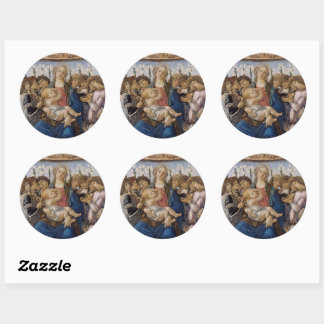 Botticelli Mary Jesus and singing Angels Classic Round Sticker