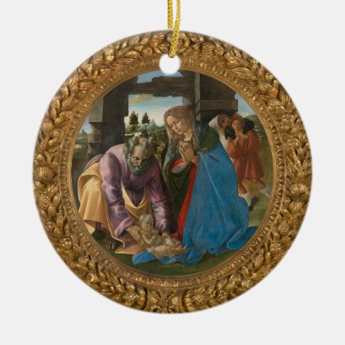 Botticelli Nativity Virgin Mary Child Saint Joseph Ceramic Ornament