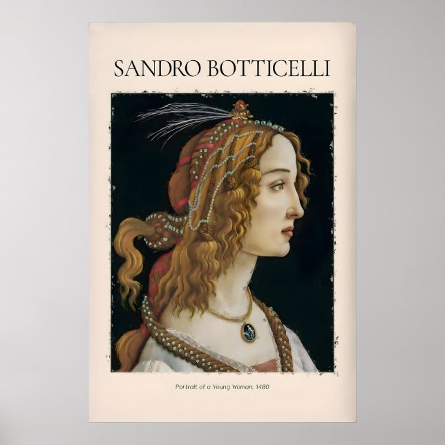 Botticelli Portrait of a Young Woman Simonetta Poster (Front)