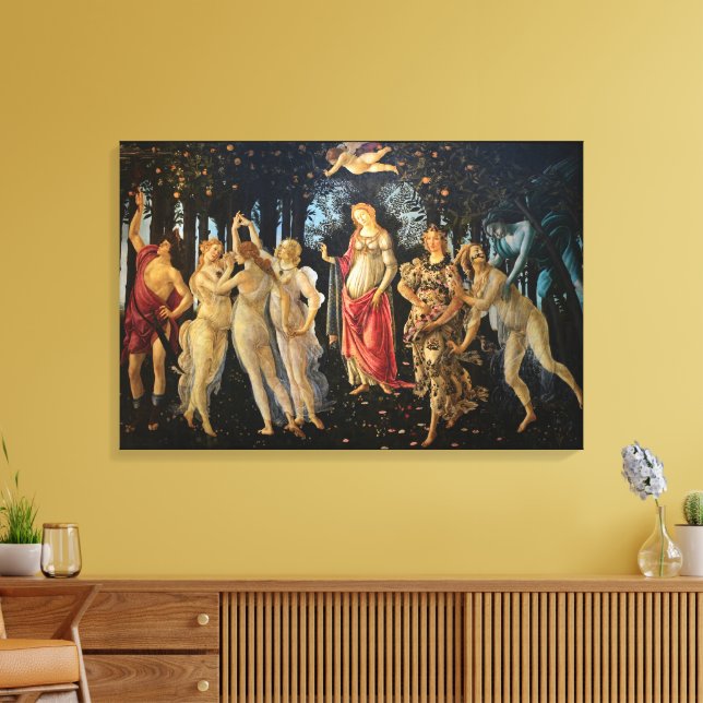 Botticelli Primavera Renaissance Floral Goddess Canvas Print (Insitu(LivingRoom))