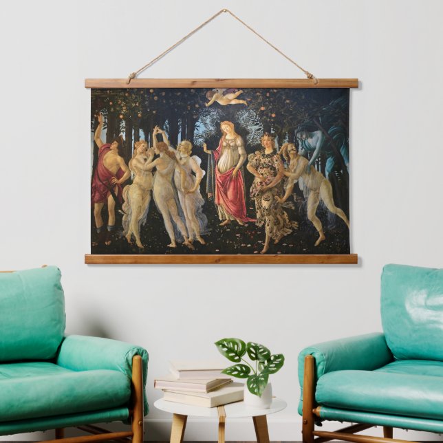 Botticelli Primavera Renaissance Floral Goddess Hanging Tapestry (Living Room)