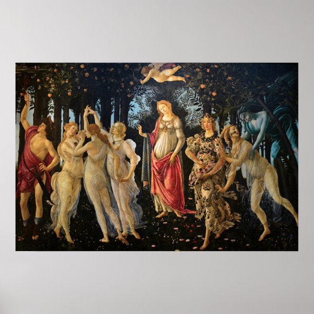 Botticelli Primavera Renaissance Floral Goddess Poster (Front)