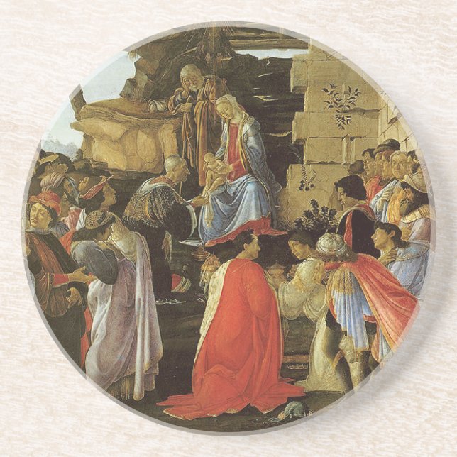 Botticelli Renaissance Painting Coaster (Front)