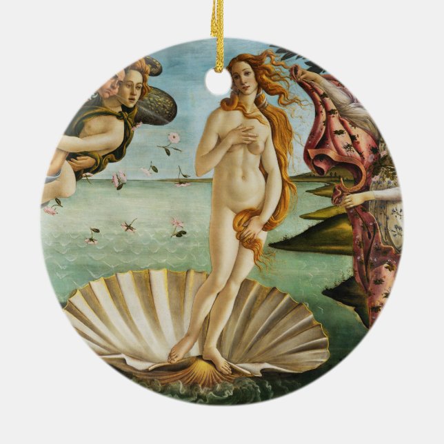 BOTTICELLI - The birth of Venus 1483 Ceramic Ornament (Back)