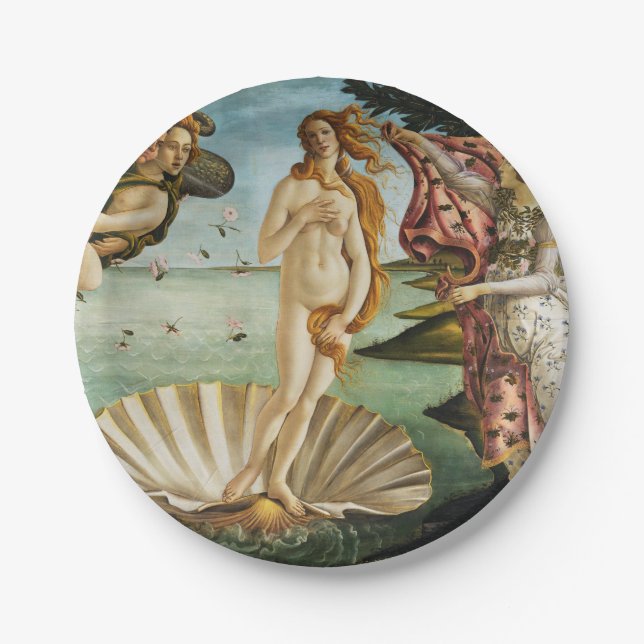 BOTTICELLI - The birth of Venus 1483 Paper Plates (Front)