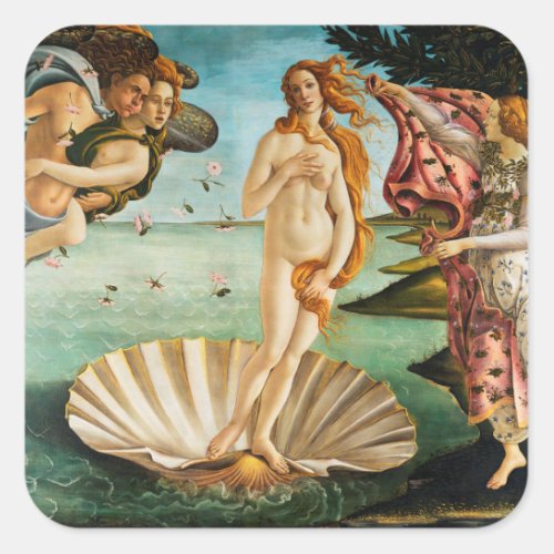 BOTTICELLI _ The birth of Venus 1483 Square Sticker