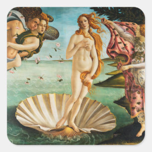 BOTTICELLI - The birth of Venus 1483 Square Sticker