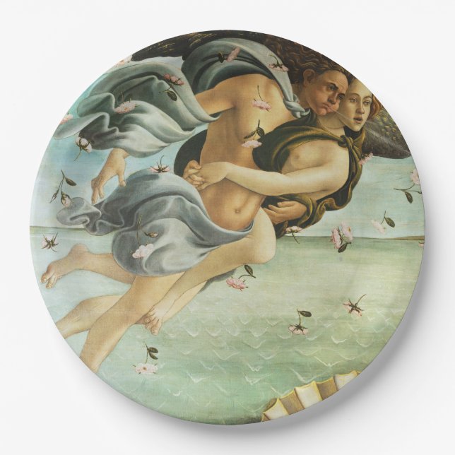 Botticelli "The Birth of Venus - Zephyr & Chloris" Paper Plates (Front)