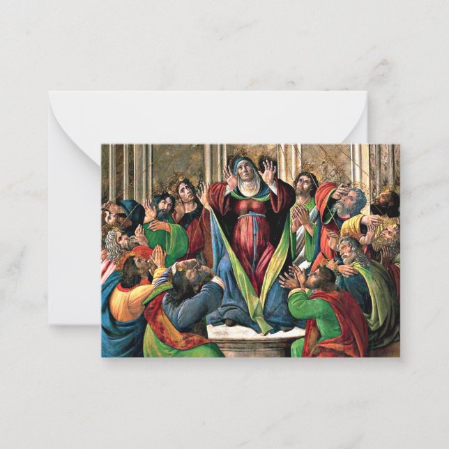 Botticelli - The Descent of the Holy Ghost Note Card (Front)
