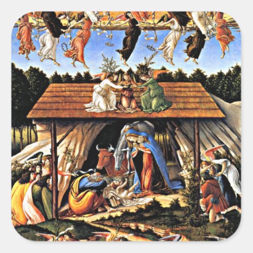 Botticelli _ The Mystical Nativity Square Sticker