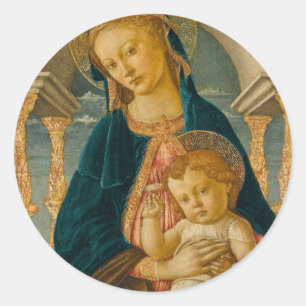 Botticelli Wantage Madonna and Child c 1470   Classic Round Sticker