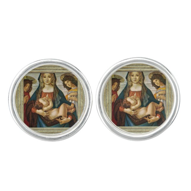 Botticelli's Madonna And Child Cufflinks (Front)