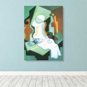 Bottle and Fruit Dish by Juan Gris, Vintage Cubism Canvas Print