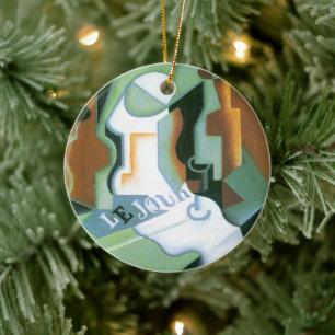 Bottle and Fruit Dish by Juan Gris, Vintage Cubism Ceramic Ornament