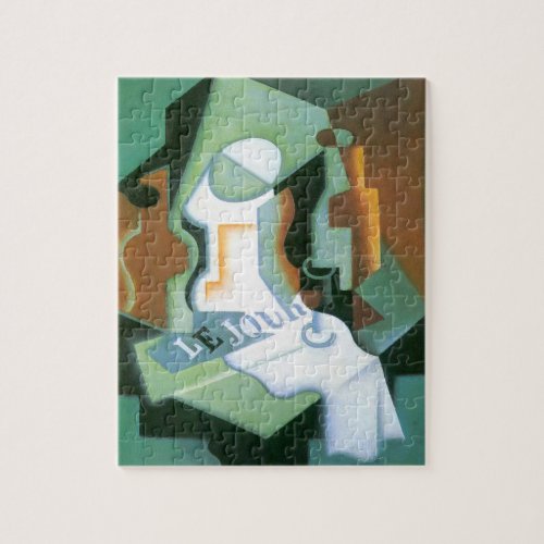 Bottle and Fruit Dish by Juan Gris Vintage Cubism Jigsaw Puzzle