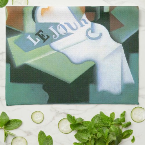 Bottle and Fruit Dish by Juan Gris Vintage Cubism Kitchen Towel