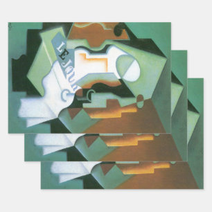 Bottle and Fruit Dish by Juan Gris, Vintage Cubism Wrapping Paper Sheets