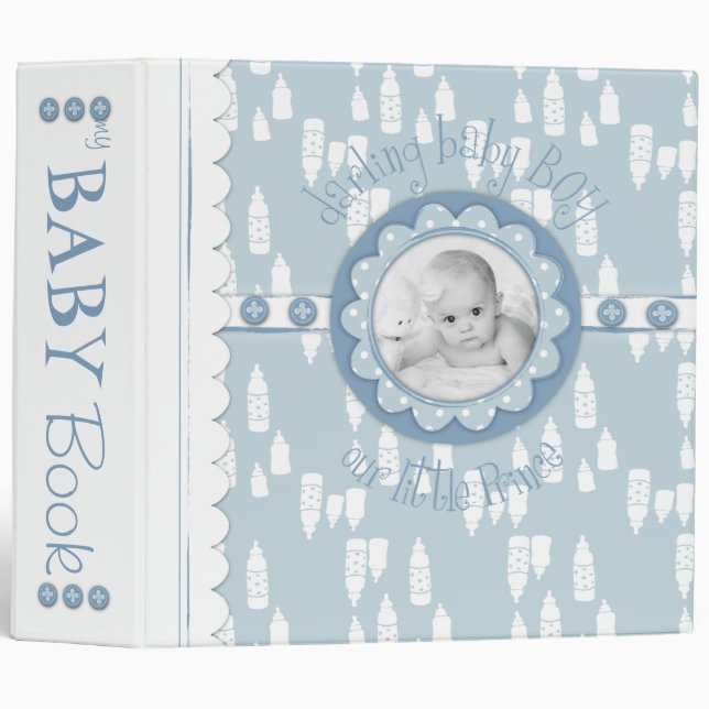 Bottle and Pacifier Baby Memory Book 3 Ring Binder (Front/Spine)