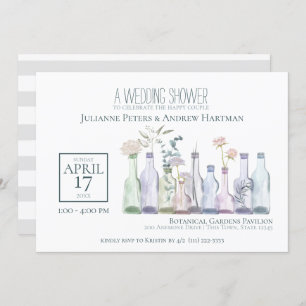 Bottle Botanical Wedding Shower Invitation