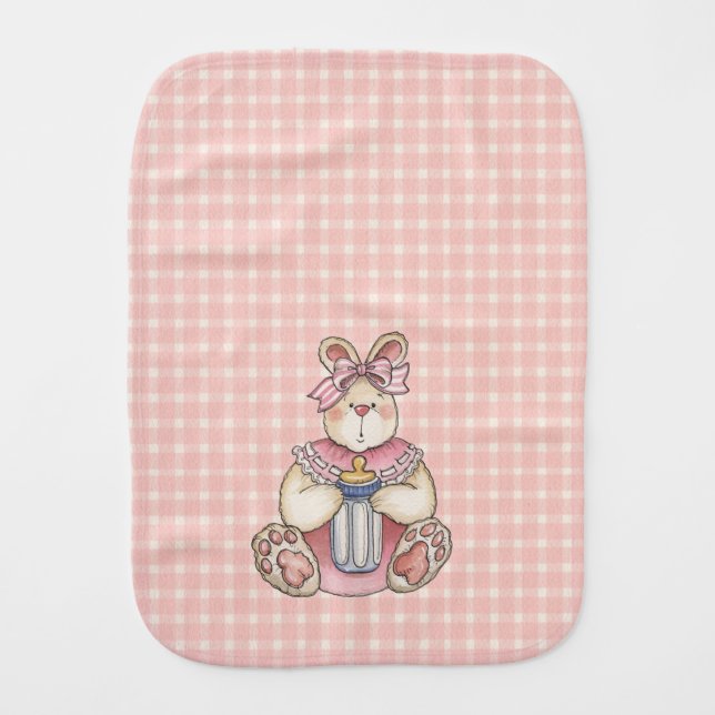 Bottle Bunny Burp Cloth (Front)