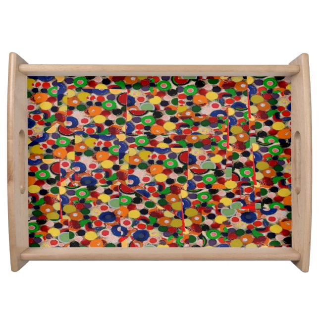 Bottle Caps Designed Mosaic Serving Tray (Front)