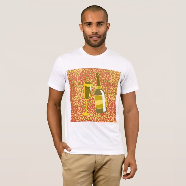 Bottle Champagne Mens T-Shirt (Front Full)