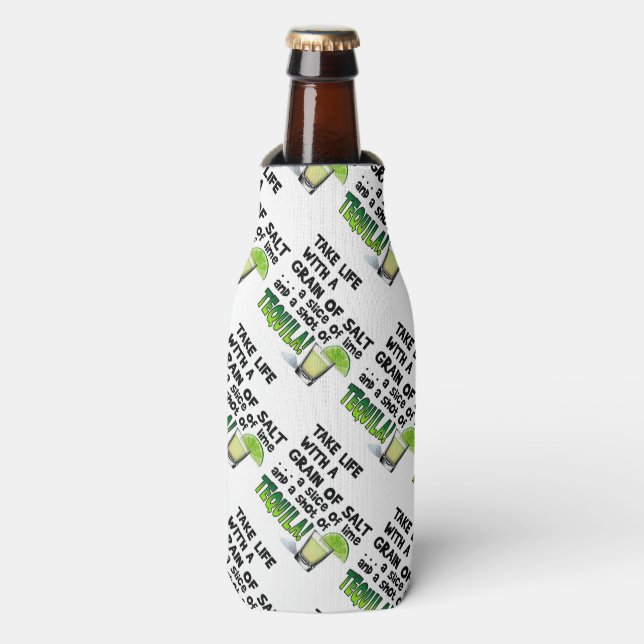 BOTTLE COOLER - LIFE, LIME, SALT, TEQUILA! (Bottle Front)