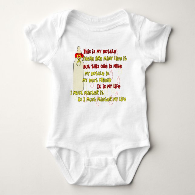 Bottle Creed Red n Yellow Baby Bodysuit (Front)