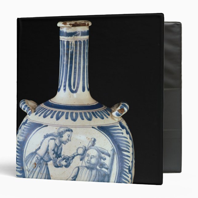 Bottle depicting a dentist 3 ring binder (Front/Inside)
