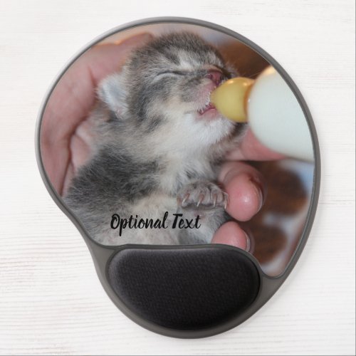 Bottle Feeding Newborn Rescue Tabby Kitten Gel Mouse Pad