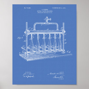 Bottle Filling Machine 1903 Patent Art Blueprint Poster