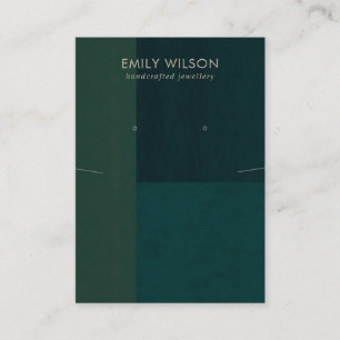BOTTLE GREEN COLOR BLOCK NECKLACE EARRING DISPLAY BUSINESS CARD