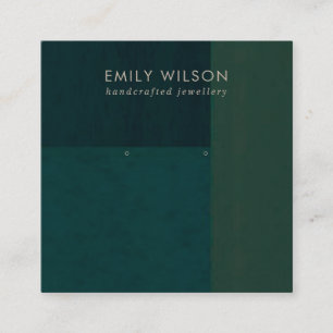 BOTTLE GREEN COLOR BLOCK STUD EARRING DISPLAY CARD