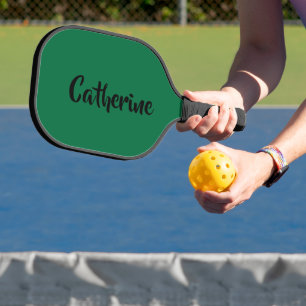 Bottle Green Elegant Name   Trendy Minimalist Pickleball Paddle
