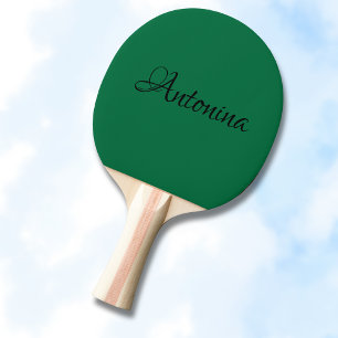 Bottle Green Modern Name   Trendy Minimalist  Ping Pong Paddle
