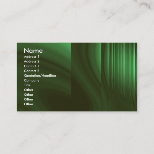 Customizable Bottle Green Refraction Business Card Templates