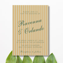 Bottle Green Retro Honey Vintage Stripe Wedding