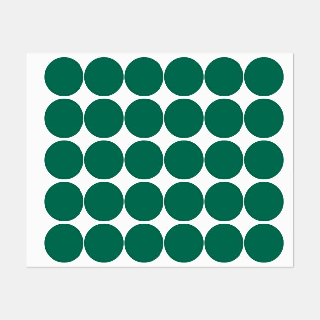 Bottle Green Solid Color Labels (Sheet)