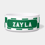 Bottle Green White Checkered Vintage Name Bowl<br><div class="desc">Bring a touch of vintage charm to your pet’s mealtime with this bottle green and white checkered bowl. With name personalization,  it combines practicality and retro style,  perfect for everyday feeding,  pet-friendly picnics,  or as a thoughtful gift for pet lovers.</div>