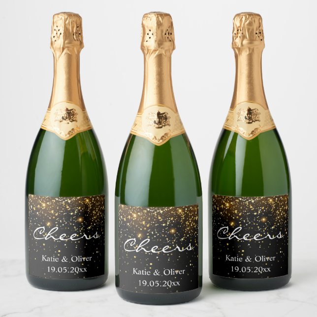 Bottle Labels - Celebration Gold Glitter (Bottles)