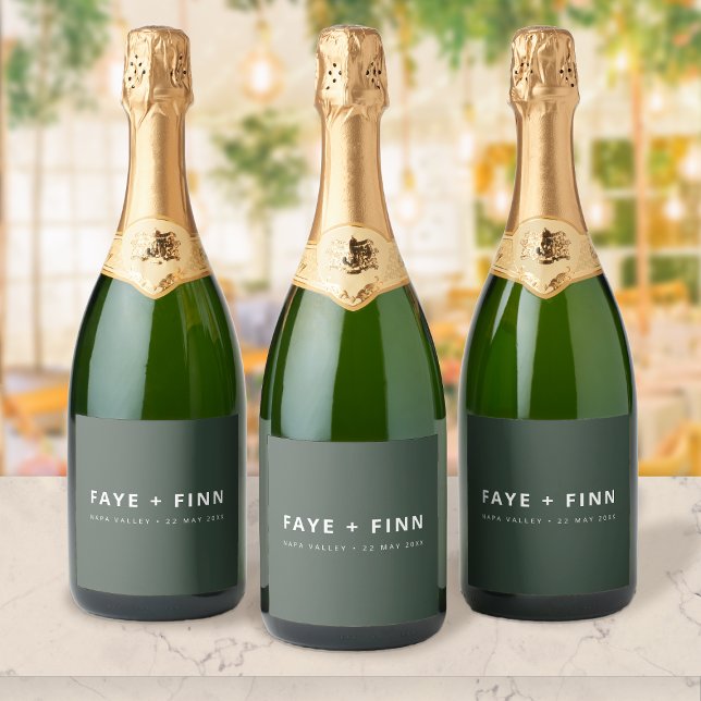 Bottle Labels Wedding | Scandi Champagne Label (Custom wedding bottle labels that make favors, toasts, and tables feel polished)