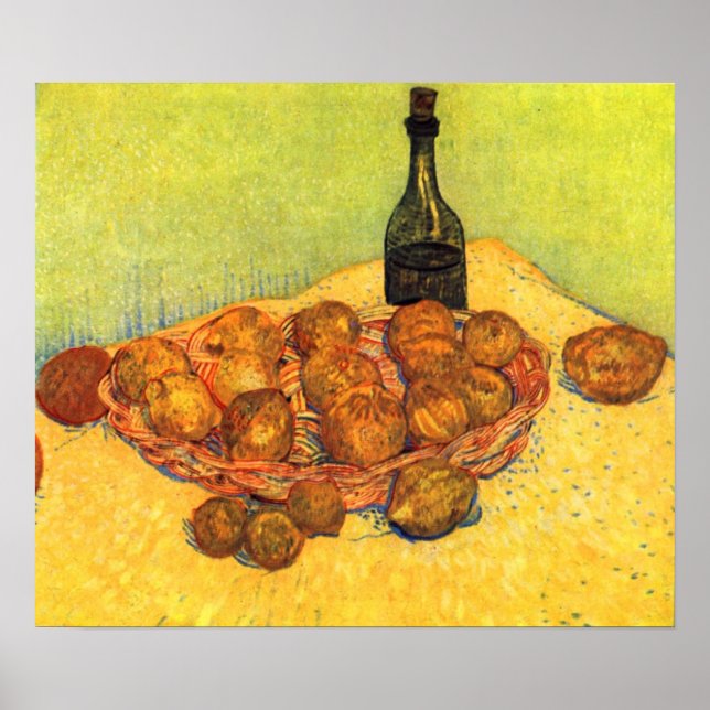 Bottle, Lemons and Oranges by van Gogh Poster (Front)