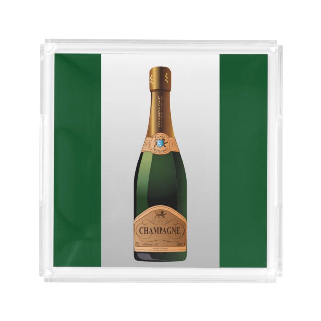 BOTTLE OF CHAMPAGNE ACRYLIC TRAY (Front)